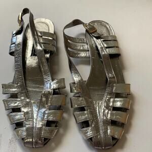 MARAOLO ROMA FIRENZE PLATINUM SANDALS SIZE 8‎ 1/2